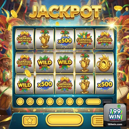 Jogador sorridente usando celular em jogo de caça-níqueis com jackpots